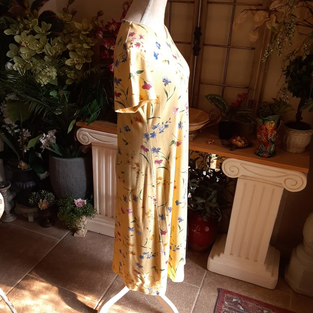 Coldwater Creek made in USA Floral Cotton Petite Medium Maxi Dress - Picture 2 of 8